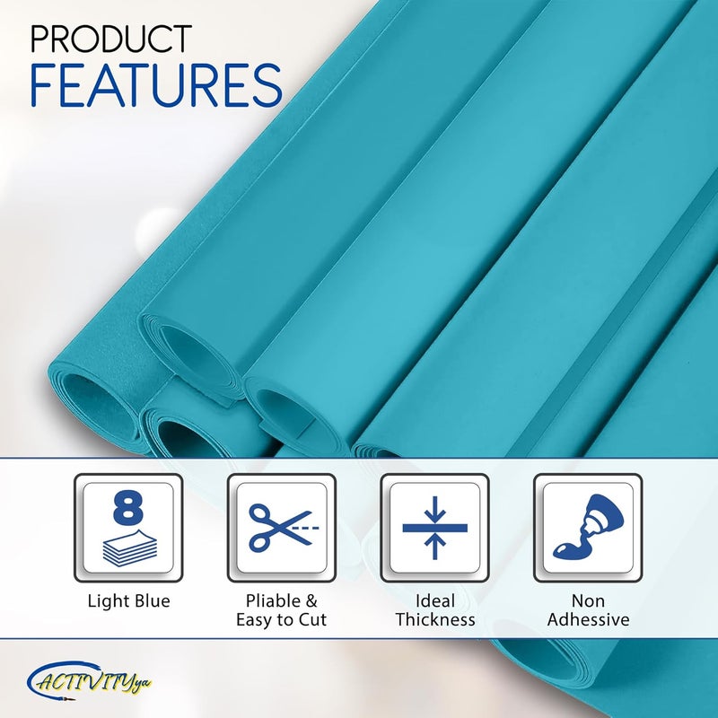 ACTIVITYYA Light Blue EVA Foam Sheets, 6 x 9 Inch, 2mm Thick – Foam Paper for DIY Arts and Crafts, School Projects, and More – 8 Pack - Image 4